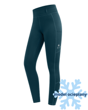 Elt legginsy jeździeckie zimowe Ella junior, petrol blue 24h